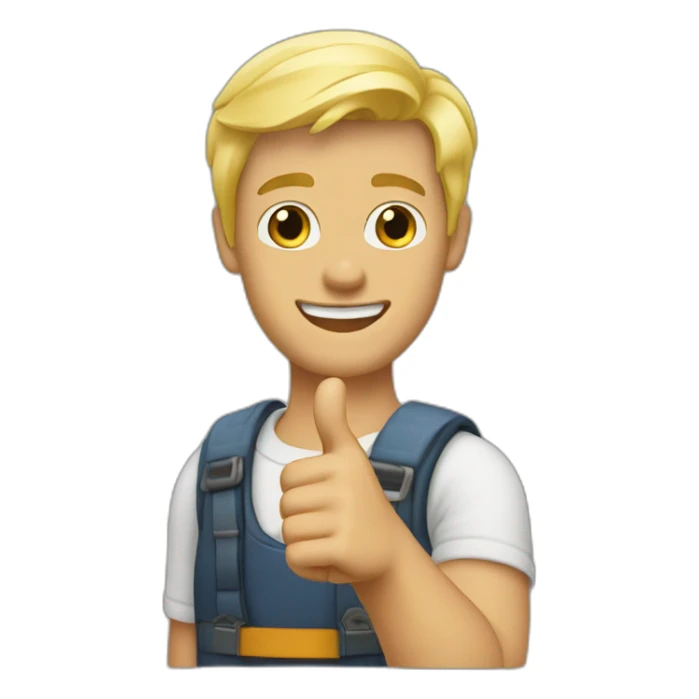 Henry-english-designer-blond-short-hair-thumbs-up sticker