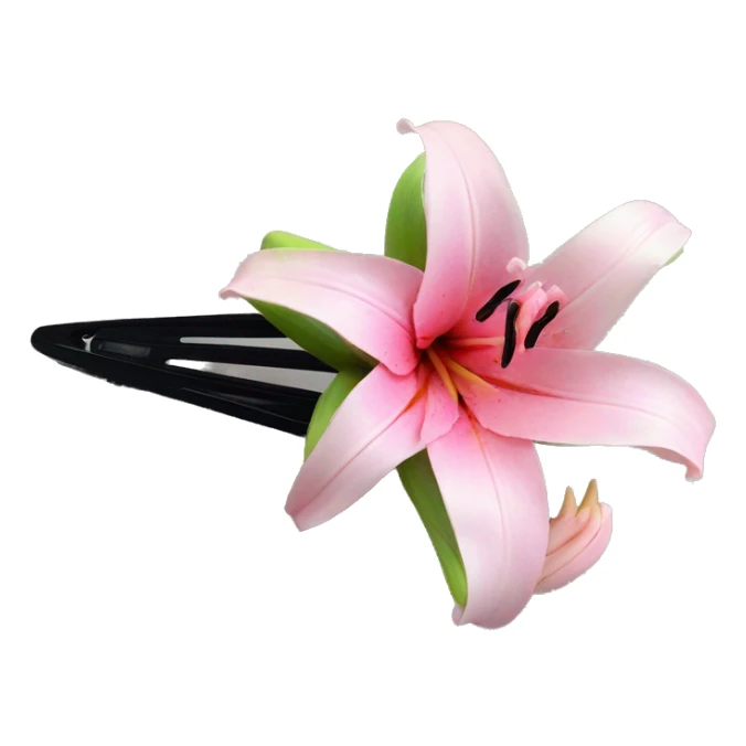 hair claw/clip with pink lily ( accessory)  sticker