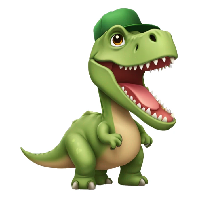 Dinosaurio esquiando con gorro de fiesta sticker