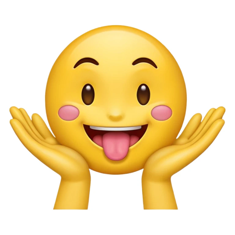 Emoji with tongue out and hands out sticker
