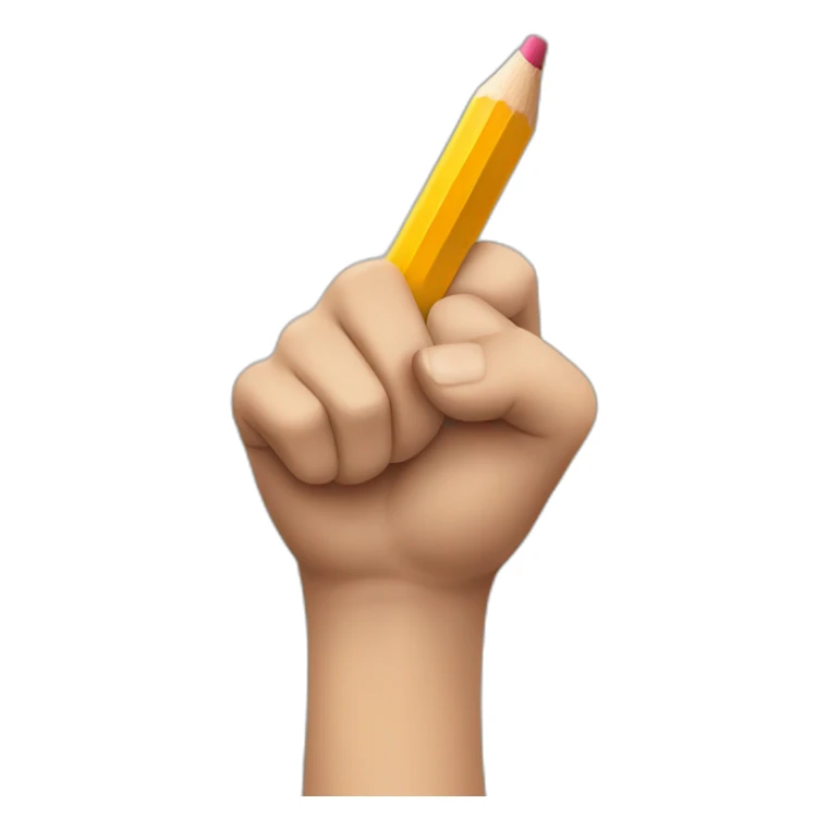hand holding a big pencil in fist sticker
