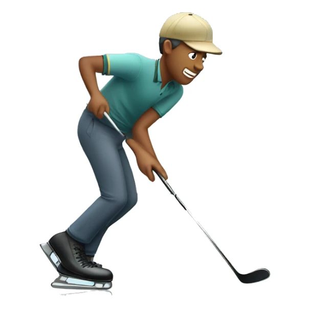 Golfer who is ice skating sticker