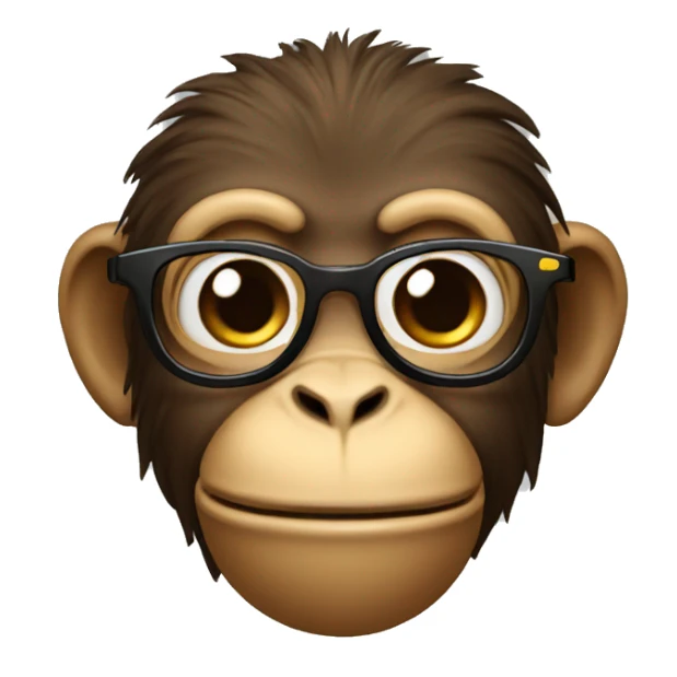 Monkey with glasses and mouth zipped sticker