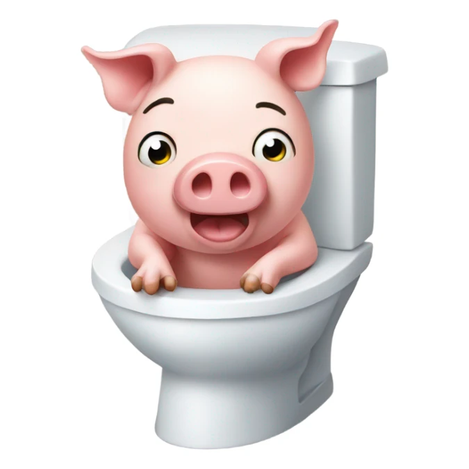 Pig on the toilet  sticker
