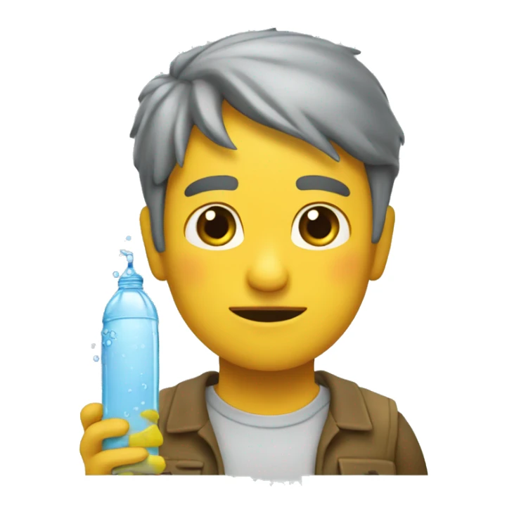 Un pero bebiendo agua amarilla  sticker