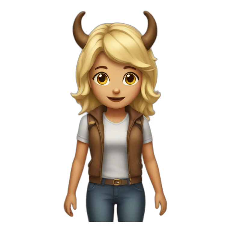girl with horns sticker