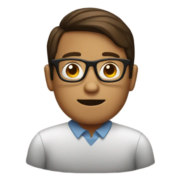 Person with glasses and coffee in hand sticker