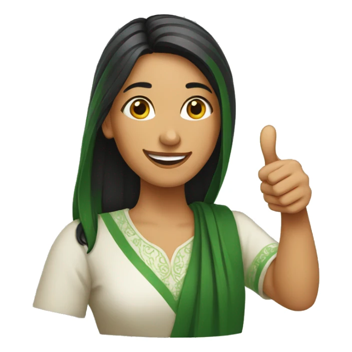 A PAKISTANI WOMAN WITH THUMBS UP sticker