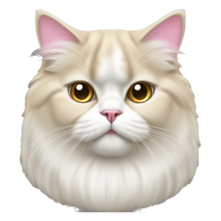 Tan and white Persian cat with cream colored ears and pink nose and white face and golden eyes  sticker