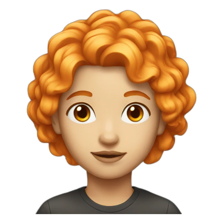 Orange hair beautiful face sticker