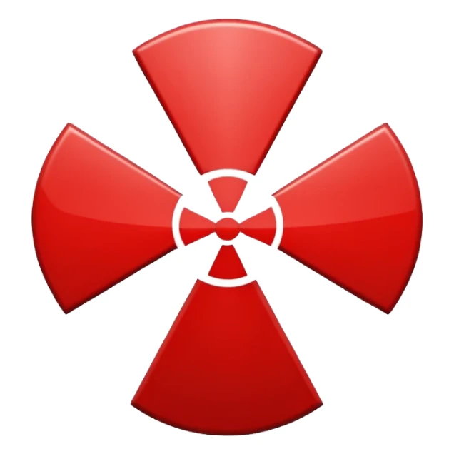 medical cross with radiation symbol sticker