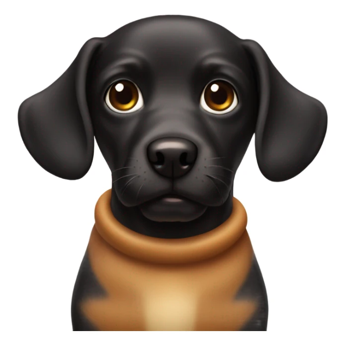 Little black dog with huge caramel dog sticker