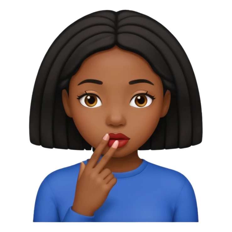 Black girl pinching her lips together with her fingers  sticker