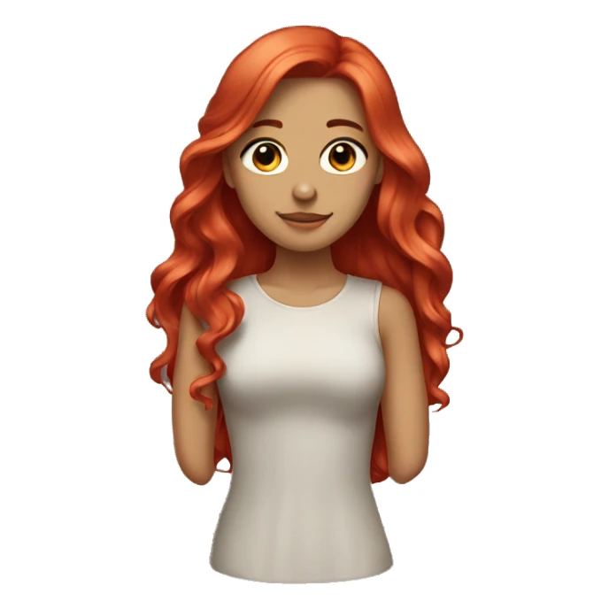 girl with medium long hair red sticker