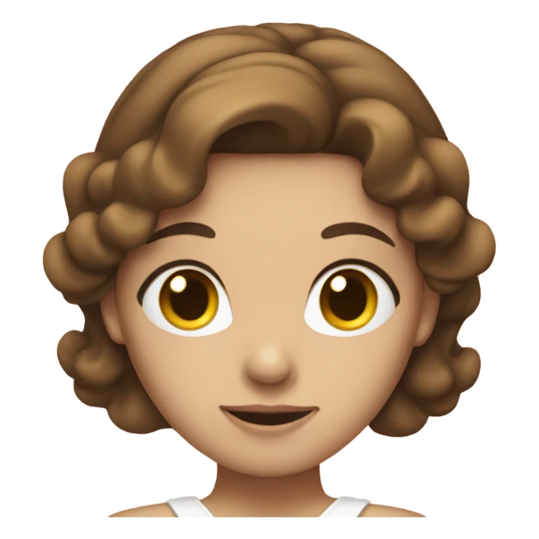 girl with brown hair and white bow on the back sticker