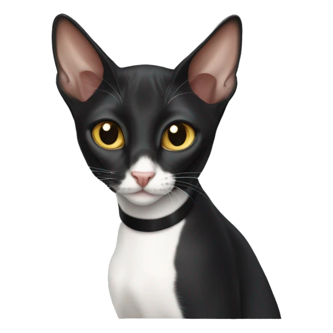 Oriental shorthair tuxedo cat  sticker