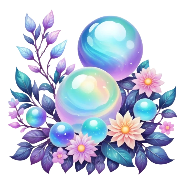 Epic divine legendary celestial flowery complex detailed iridescent gradients marbles aesthetic-scenery-Decorations sticker