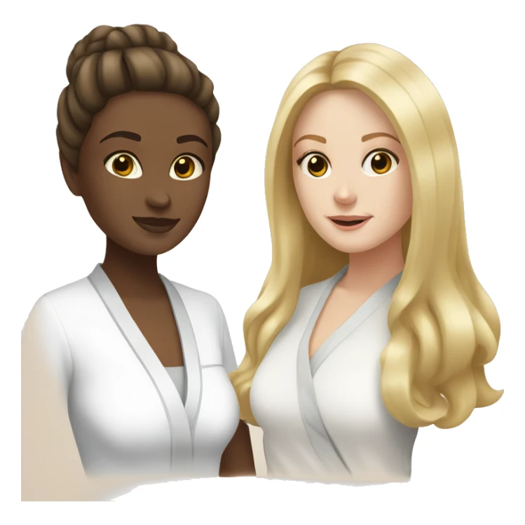 Blonde white girl and brunette white girl spa dat sticker