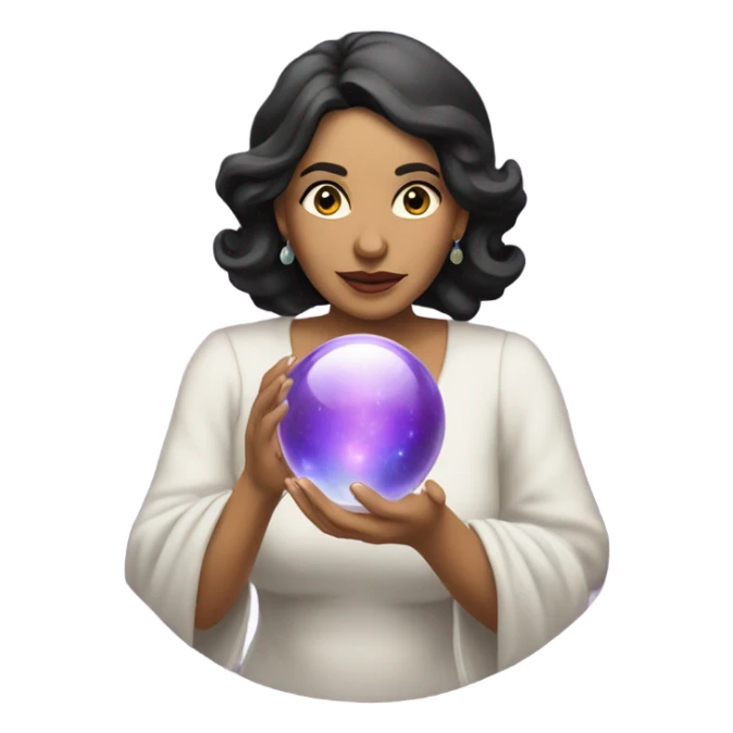 Latina Woman psychic with crystal ball in hands sticker