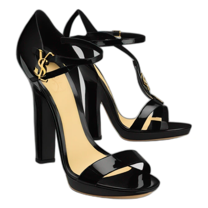 Ysl TRIBUTE heel SANDAL black PATENT LEATHER sticker