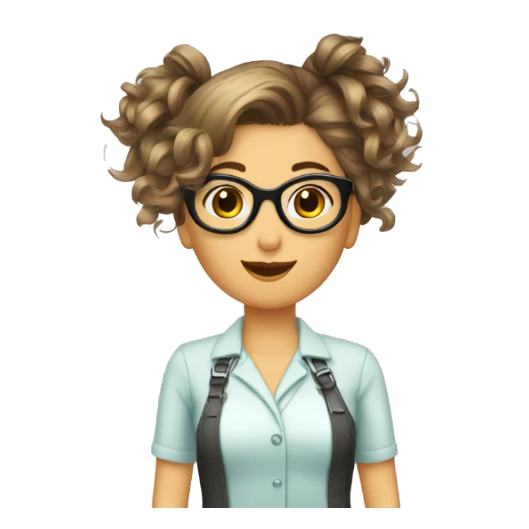 Hairdresser mujer pelo corto y lentes  sticker