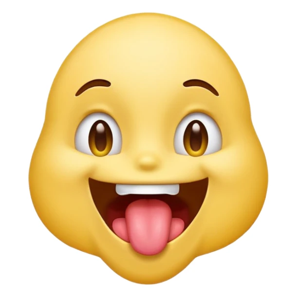 Emoji sticking its tongue out and drooling while looking up ecstatic happy and drooling sticker