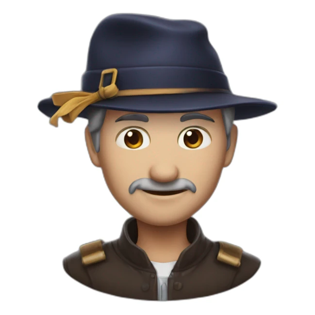 Monsieur chauve avec un beret sticker