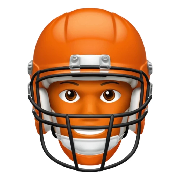 College football player helmet in  orange color  sticker