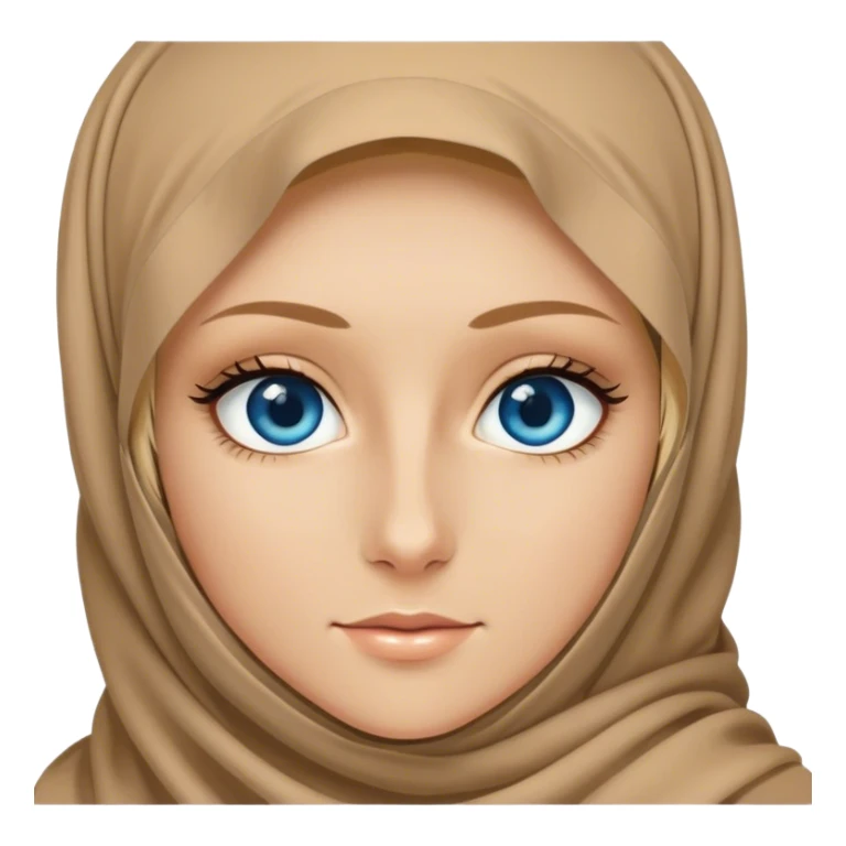 Blond girl blue eyes wearing niqab long eyelashes  sticker