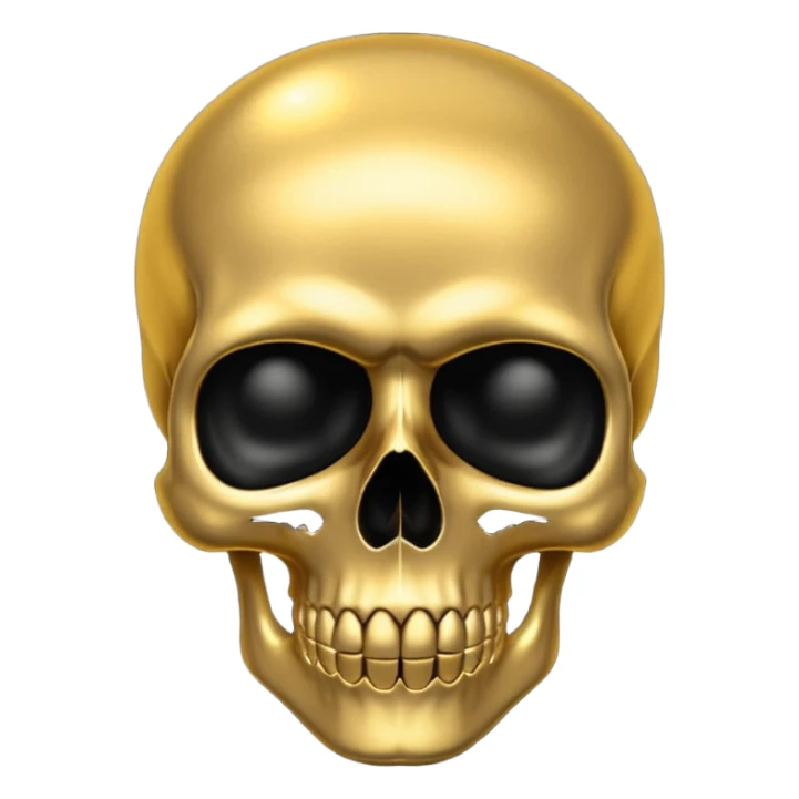 💀 gold skull bottom half and black top half  sticker