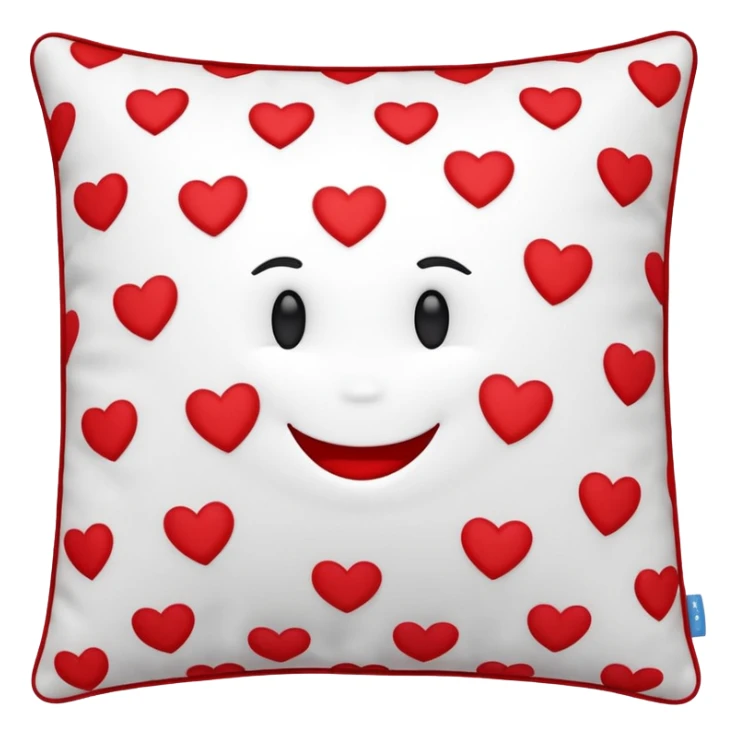Pillow with a smile and hearts around it  sticker