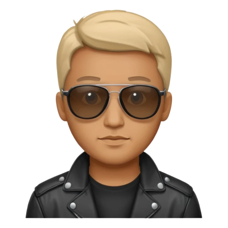 Biker Gang with Sunglasses, Man with black leather jacket, sunglasses sticker