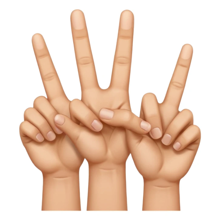 Hands with one finger down, and four fingers up sticker