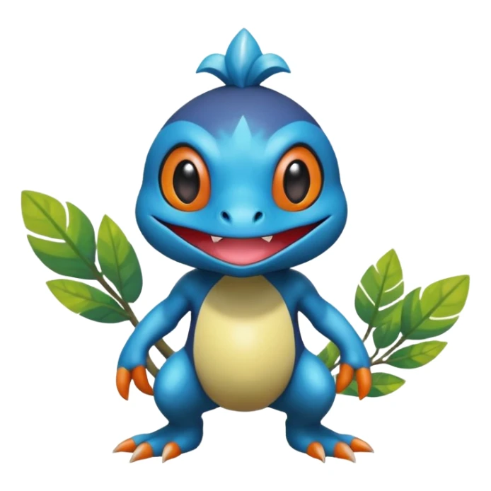 Elemental shimmering lucky charming smiling cute Croagunk-Dragalge-Hawlucha-Pokémon-Fakémon-hybrid-creature sticker