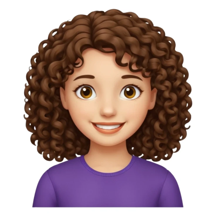 A girl with medium-length curly hair sticker