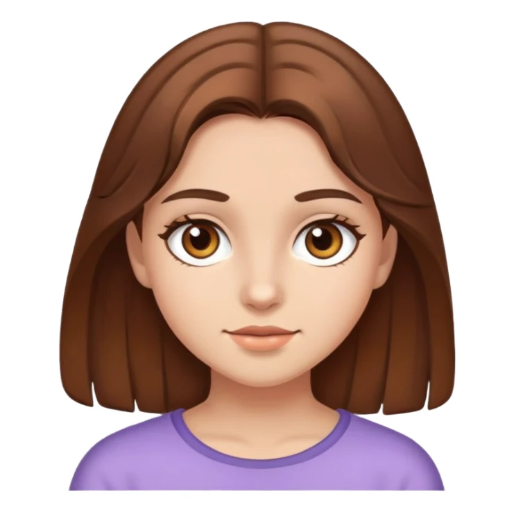 Girl with Brown Hair and Brown eyes sticker