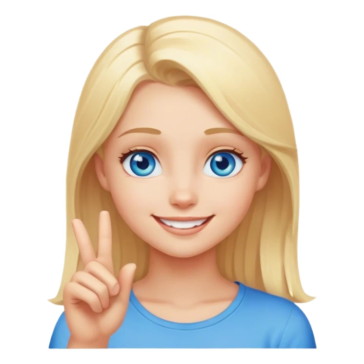 A blonde girl with blue eyes came up with an idea sticker