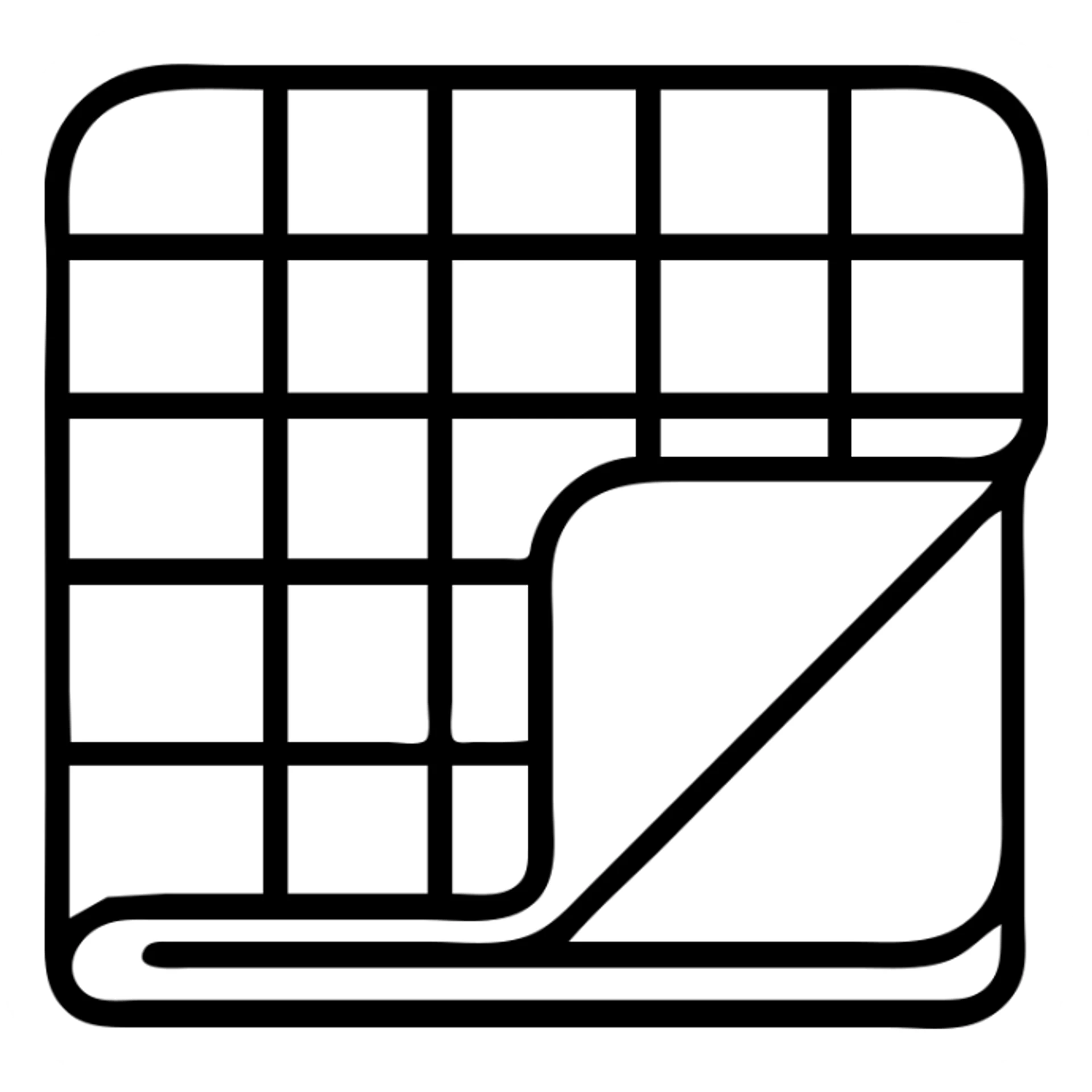 folded blanket with light pink and white plaid pattern, minimal outline sticker