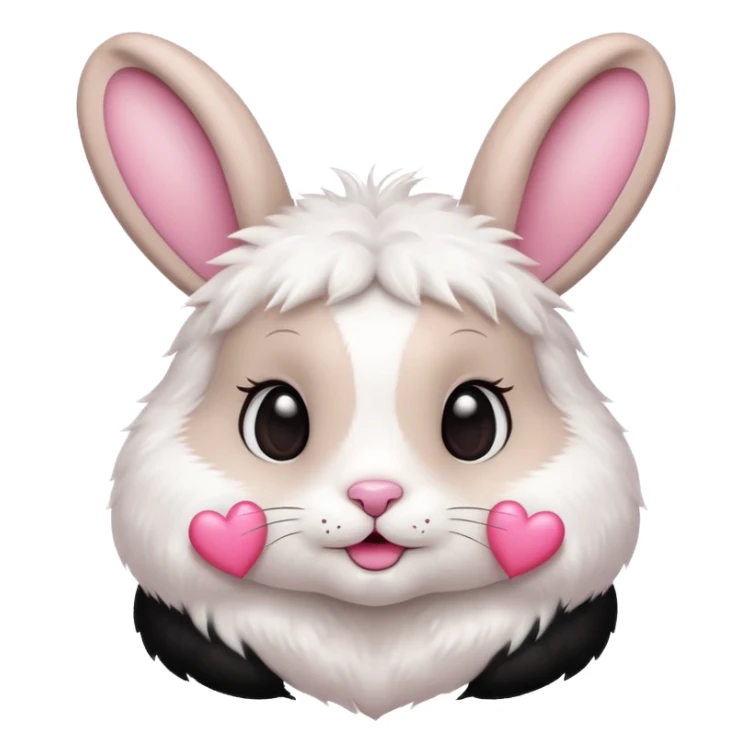 Cute rabbit with two pink hearts above the ears sticker
