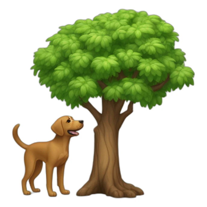 un arbol con un perro abajo sticker