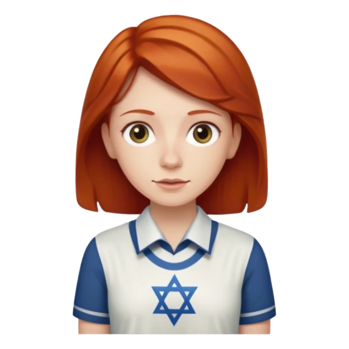 make a short person redhead with a Jewish star on the shirt sticker