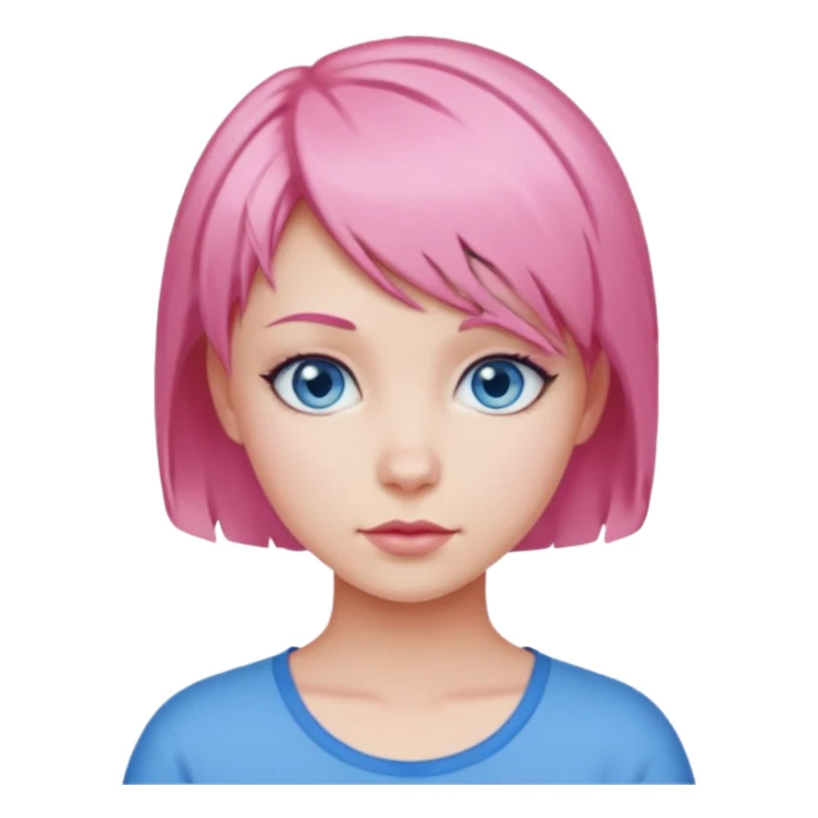 pink short hair girl sticker