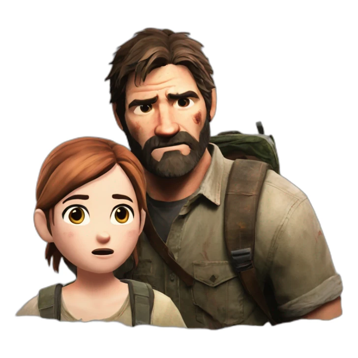 The last of us joel and ellie shocked sticker