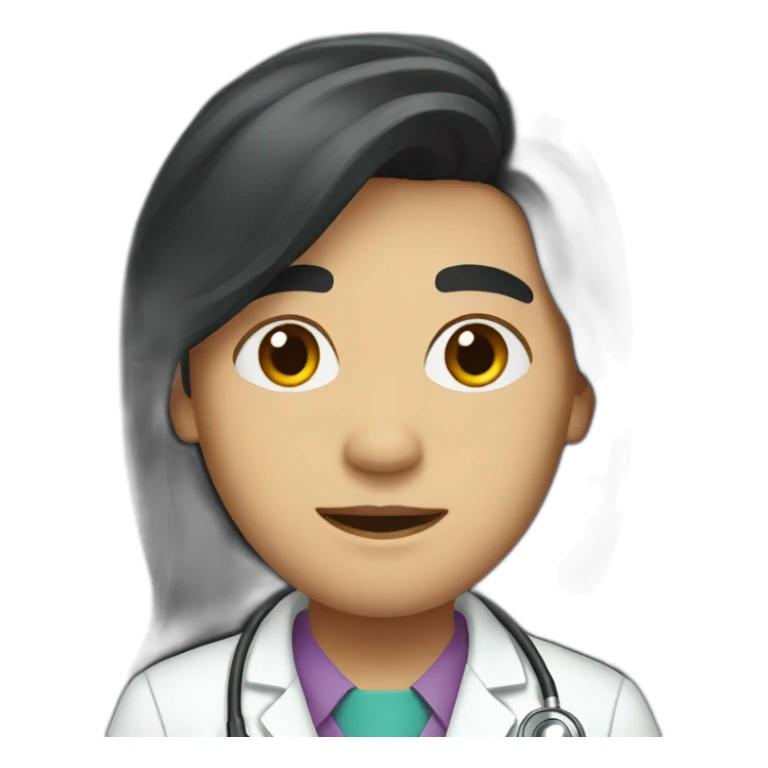 doctor with long black hair sticker