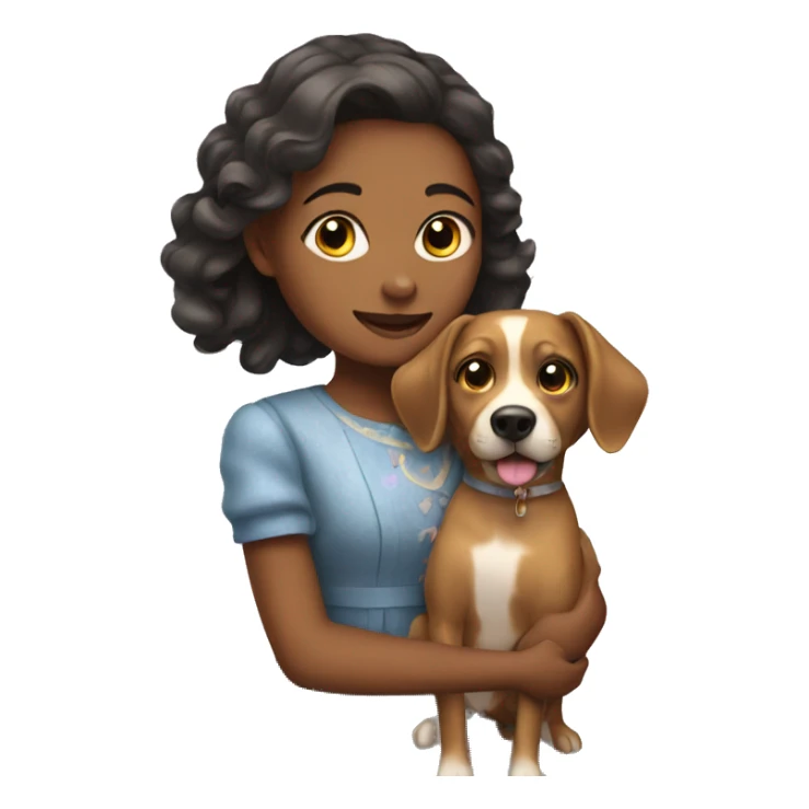 girl with dog in dress sticker