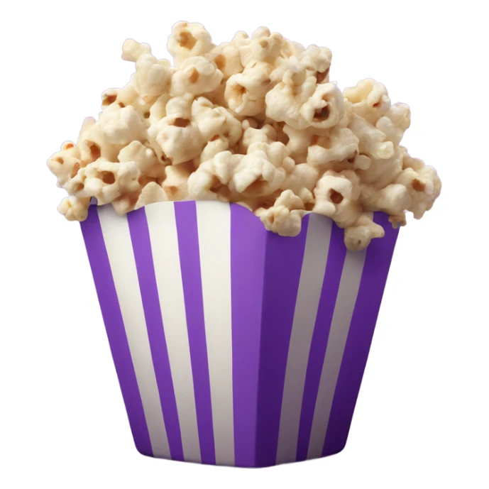 Realistic piece of purple popcorn isolated.  sticker