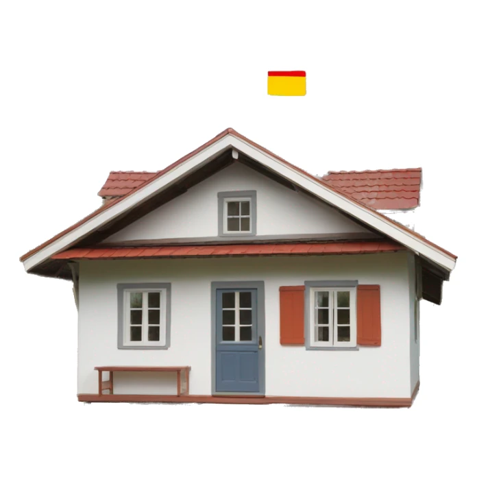 Dänisches Ferienhaus mit Flagge an der Seite  sticker