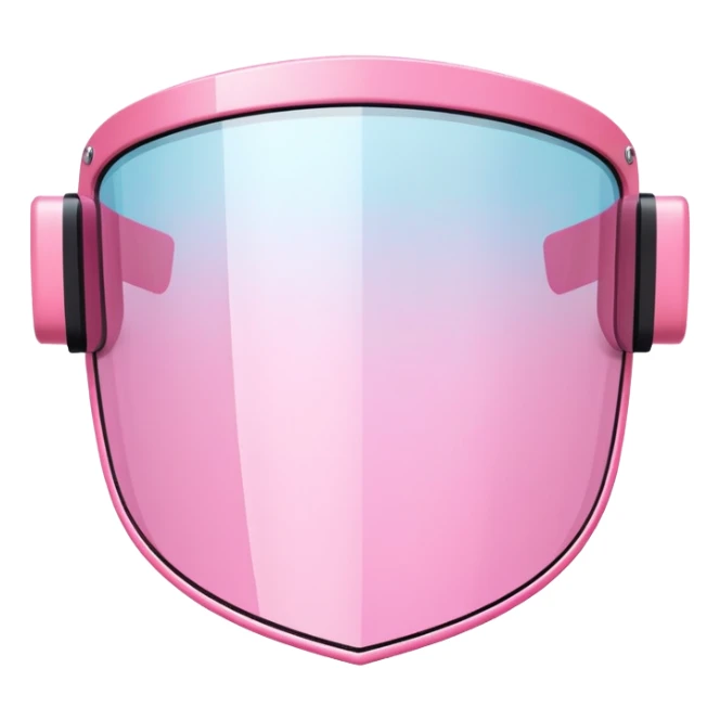 curved frameless pink shield visor, Y2K fashion, sleek one-piece lens design sticker