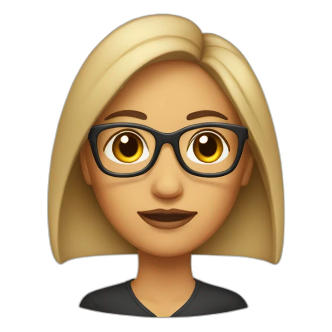 Mujer con lentes y pelo crespo y piel clara sticker