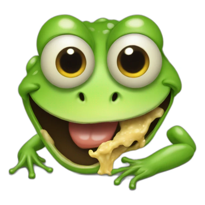 Make vomit face emoji look like emoji face eating frog sticker